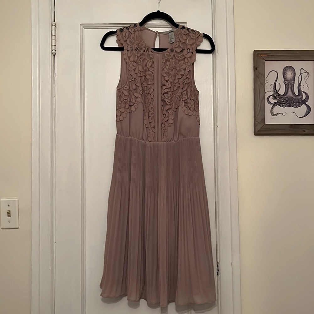 Lace & pleated dress